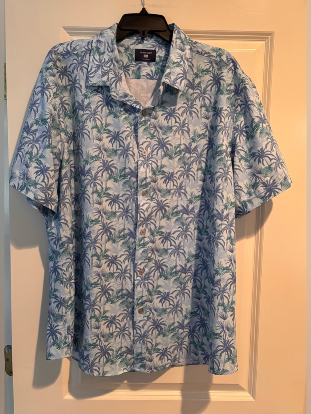 Island Crew Hawaii Shirt 3XL Tropical Palm Print Short Sleeve Button Up